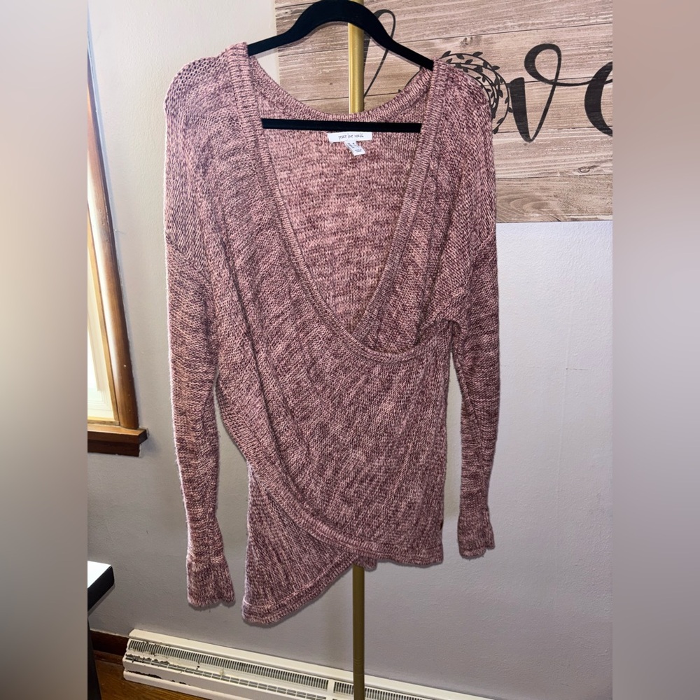 Peace Love World Pink Knit Sweater
